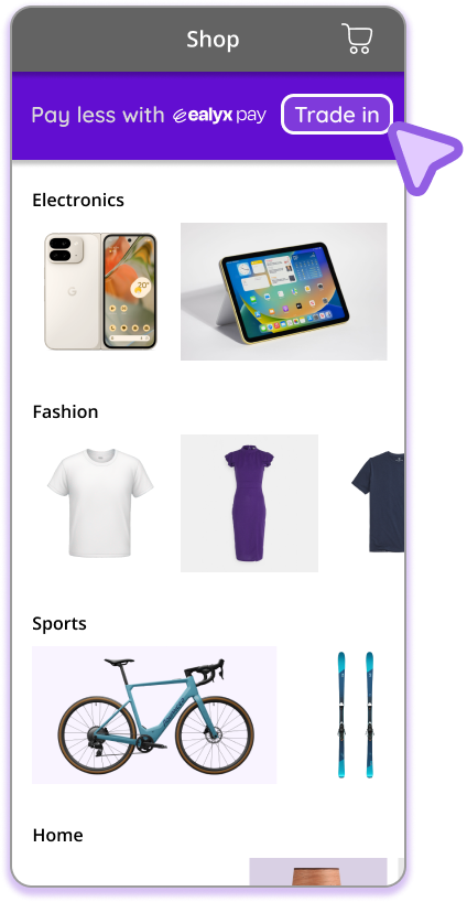 Navegar por la tienda con opción de trade-in