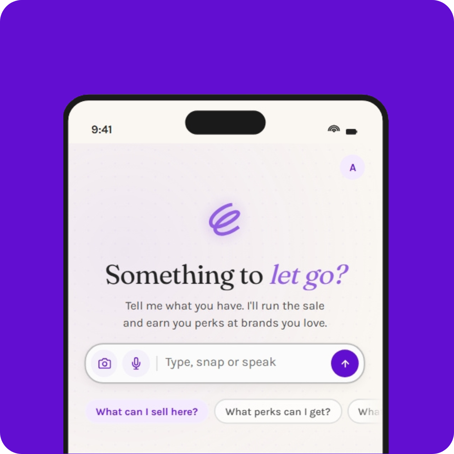 Pantalla del agente Ealyx Sell — ¿Algo que quieras vender?